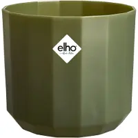 Elho Facet Rond 23cm - Bloempot voor Binnen - 100% Gerecycled Plastic - Ø 22.7 x H 20.4 cm - Bos groen