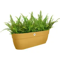 Elho Vibia Campana Easy Hanger XL 58 - Plantenbak voor Balkon - Balkonbak - 100% Gerecycled Plastic - L56 x B26.8 x H23.7 cm - Honinggeel