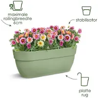 Elho Vibia Campana Easy Hanger L 46 - Balkonbak met Ophanghaken - 100% Gerecycled Plastic - Ø 46.0 x H 26.5 cm - Esdoorn paars