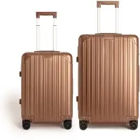 Create - Harde aluminium koffer met TSA-slot en multidirectionele wielen - Set: S en M - LUGGAGE ALUMINIUM