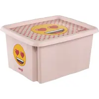 Keeeper opbergbox Karolina Emoji Hearts, 30 liter, roze, 35x45x27 cm