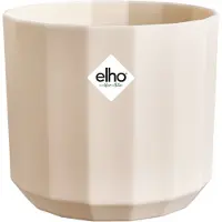 Elho Facet Rond - H 23 x Ø20,6 cm - Binnen - 100% gerecycled kunststof - Amandelroze