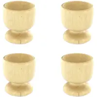 Fackelmann Set van 4 design eierdopjes van hout Wood Edition