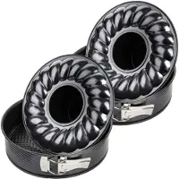 Zenker Set van 2 Bakvormen voor taart en savarin met dubbele bodem 26 cm Black Metallic