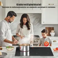 Mira Elektrische Kookplaat 4 Pits - Elektrische Fornuis - Elektrische Kookplaat Vrijstaand - 4 Kookzones - Kinderslot - Zwart - 52cm x 59cm x 6cm