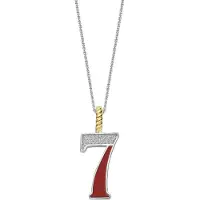 Ti sento Dames Hanger - 925 zilver - Cijfer 7 - Rood - 6841CR_7