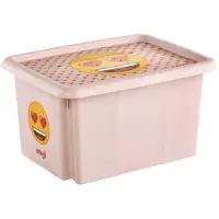Keeeper opbergbox Karolina Emoji Hearts, 24 liter, roze, 355 x 425 x 225 mm