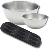 Zenker Set met 1 mal voor 9 madeleines van glasvezel, 1 spatel en 2 mengkommen van roestvrij staal Fackelmann