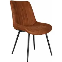 Lizzely Garden & Living SET DEAL: 4 stuks Eetkamerstoel Susta cognac microvezel eetstoel zetel