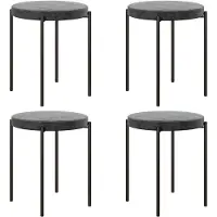 HOMCOM Set van 4 eetkamerstoelen, donkergrijs, geschikt voor eetkamer, keuken, metalen frame
