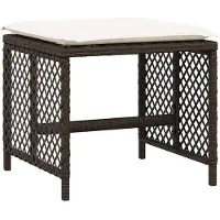 vidaXL 17-delige Tuinset met kussens poly rattan bruin