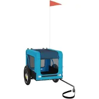 vidaXL Hondenfietstrailer oxford stof en ijzer blauw en zwart
