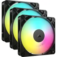 Corsair RS120 ARGB PWM 120 mm ventilator - Case fan - Triopak - 4 pins PWM & +5V-ARGB aansluiting - AirGuide Technologie - Magnetic Dome lager - Zwart
