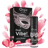 Orgie Dual Vibe - unisex vloeibare vibrator - Aardbei - Gin Tonic (15 ml)