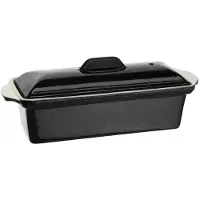 Vogue Zwarte gietijzeren paté terrine 1,3 Liter