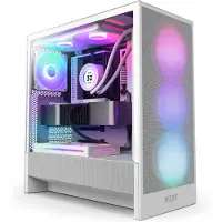 NZXT ATX mid-tower behuizing - - H5 Flow RGB - Inclusief RGB-ventilatoren - Wit - Geoptimaliseerde koeling