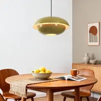 LumenXL Retro hanglamp Orbia in glanzend khaki groen