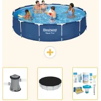 Bestway Steel Pro, ronde opblaasbare zwembad - 396x84 cm - 4-delig - Model S22753