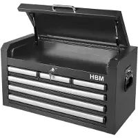 HBM opzetkast 66 cm, 6 laden, zwart