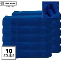 The One Towelling Classic Strandlakens - 100 x 180 cm - 10 Stuks - Voordeelverpakking - Hoge vochtopname - 100% Gekamd katoen - Koningsblauw