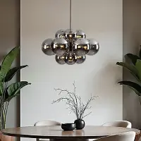 LumenXL 12-lichts hanglamp Decadi - zwart en smoke glas