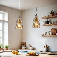 LumenXL 1-lichts hanglamp Trinidad met amber glas - variant 2