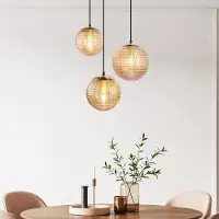 LumenXL Design hanglamp in amber glas, 3-lichts - Sila