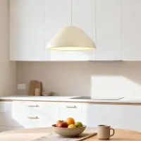 LumenXL Hanglamp Evara in glanzend licht beige met witte binnenkant