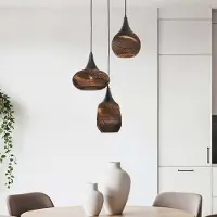LumenXL 3-lichts hanglamp Zensa - zwart en bruin karton