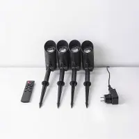 LumenXL Set van 4 moderne, kantelbare tuinspots met afstandsbediening – zwart
