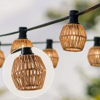 LumenXL Prikkabel set inclusief kappen in lichte rotanlook, verkrijgbaar met verschillende LED lampen