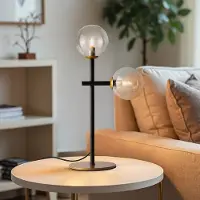 LumenXL Tafellamp Chase, 2-lichts - transparant glas