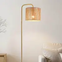 LumenXL Vloerlamp Kiri met natuurlijke lampenkap