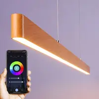 LumenXL Slimme hanglamp Ami met LED en Tuya Smart app - houtoptiek