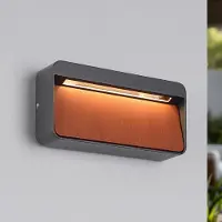 LumenXL Buiten wandlamp Primo - hout en antraciet