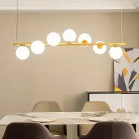 LumenXL Design hanglamp Atto goud met melkwit glas, 7-lichts