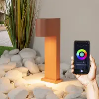 LumenXL Slimme sokkellamp roestbruin 30 cm (Philips Hue alternatief) - Simone