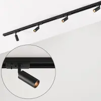 LumenXL 1-fase railsysteem set van 1,5 meter met Rayn spots, zwart