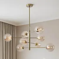 LumenXL Plafondlamp Oito goud met amber glas, 8-lichts