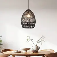 LumenXL Zwarte rotan hanglamp - Hinra