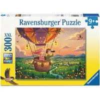 Ravensburger Cozy Sunset Sky Ride Puzzel 300 XXL Stukjes | Kinderpuzzel vanaf 9 Jaar | Fantasie & Luchtballon Avontuur