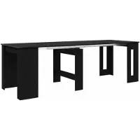 vidaXL Eettafel 240 x 85 x 75 cm Bewerkt hout Zwart eiken Rechthoekig