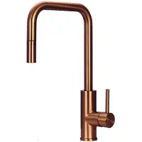 Pure.Sink Luxion Koperen keukenkraan square met uittrekbare uitloop PLXSQUA-62