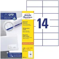 Avery-Zweckform 3653-200 Universele etiketten 105 x 42.3 mm Papier Wit 3080 stuk(s) Permanent hechtend Laser (zwart/wit), Laser (kleur)