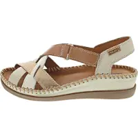 Pikolinos Sandaal 'Cadaques' lichtbeige / cognac / goud