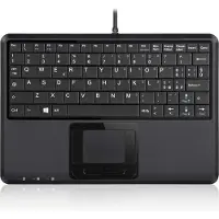 Perixx PERIBOARD-510 H PLUS IT, Mini USB-toetsenbord, touchpad, hub, zwart