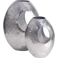 Wohnling Vaas zilver aluminium met handvat 39 cm - WL7.189