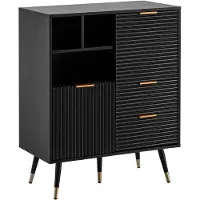 Wohnling Dressoir zwart eiken 77x97x40 cm
