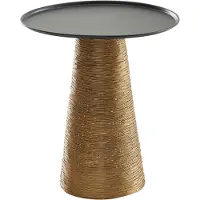 Wohnling Bijzettafel zwart metaal rond 40 cm