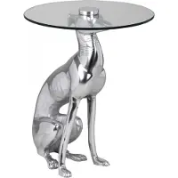 Wohnling Bijzettafel DOG aluminium zilver 40 cm